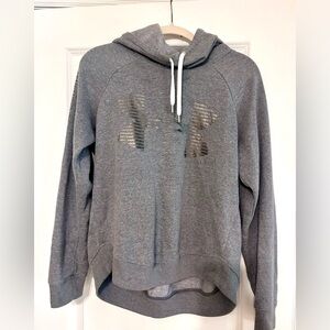 Under Armour Hoodie Women’s Gray Pullover Funnel Neck Sweatshirt-Medium